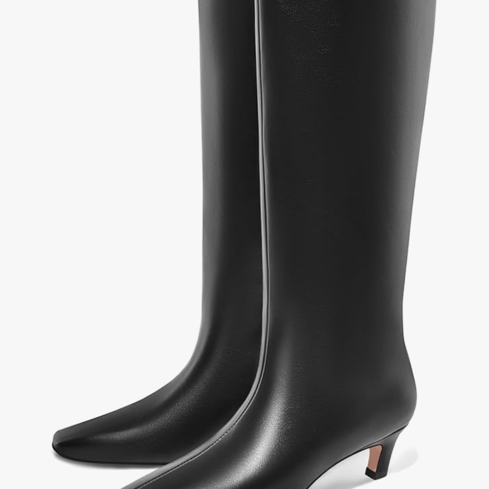 Sleek Black Heeled Boots for Women Size 10